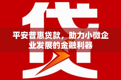 昔阳平安普惠贷款，助力小微企业发展的金融利器