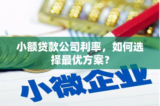 昔阳小额贷款公司利率，如何选择最优方案？