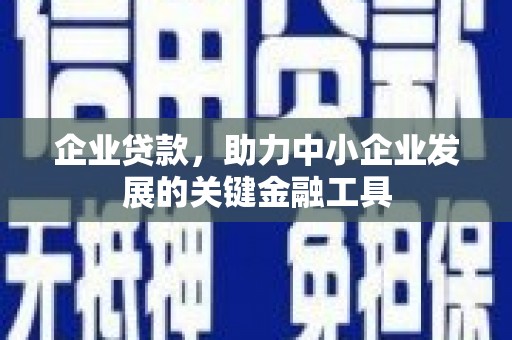 昔阳企业贷款，助力中小企业发展的关键金融工具