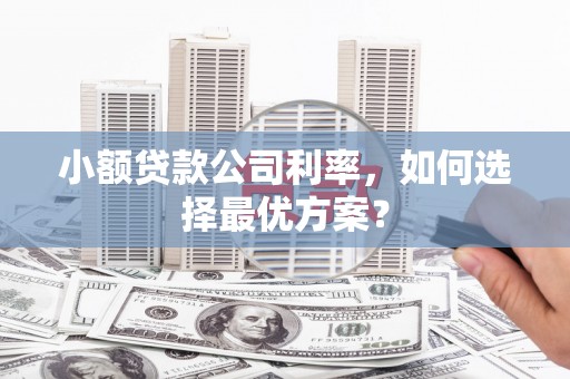 昔阳小额贷款公司利率，如何选择最优方案？