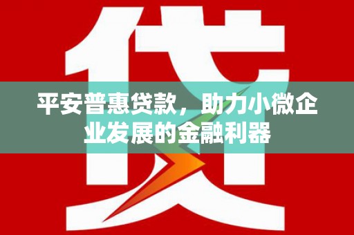 昔阳平安普惠贷款，助力小微企业发展的金融利器