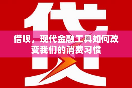昔阳借呗，现代金融工具如何改变我们的消费习惯